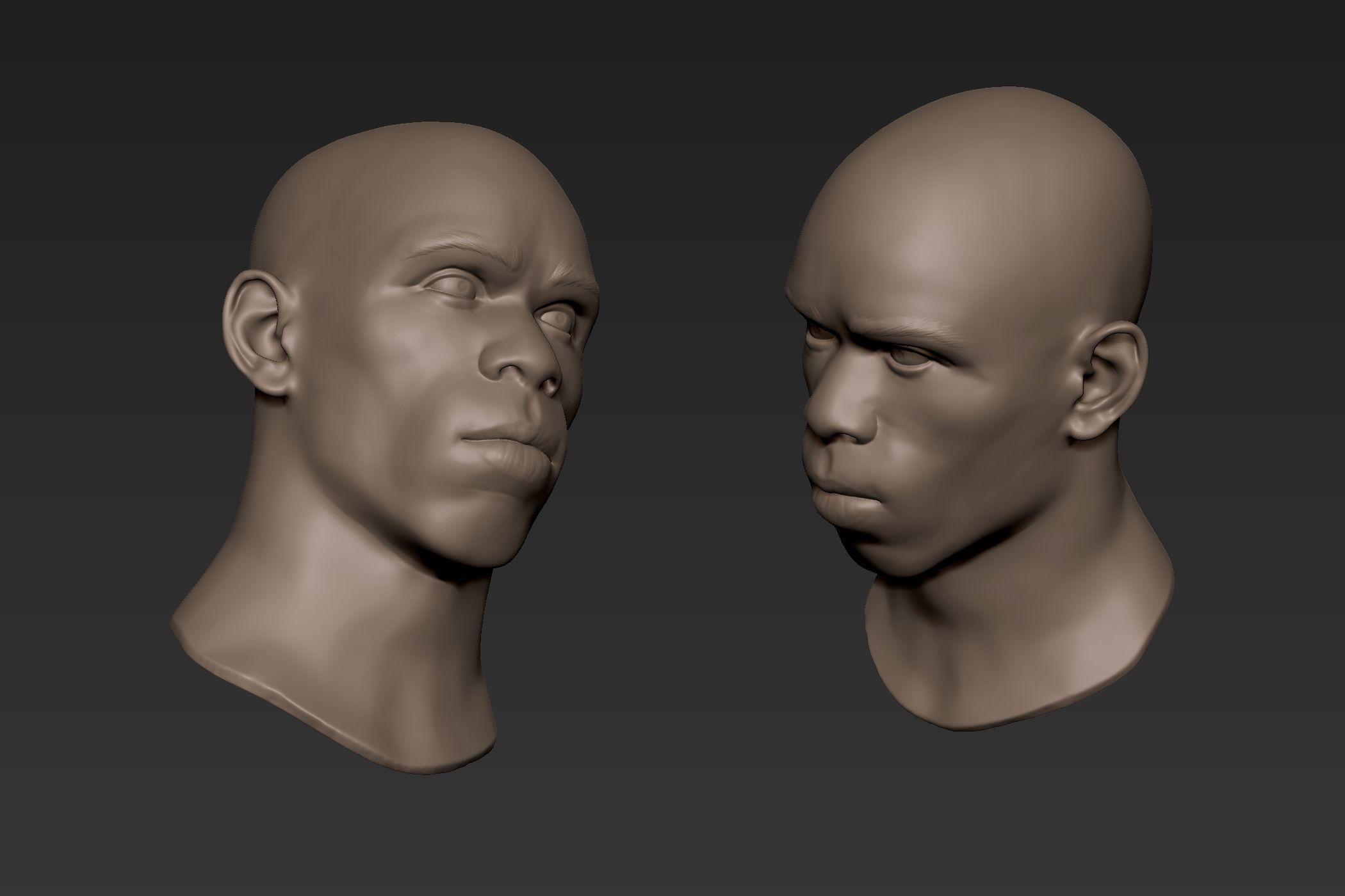 Black Man Head 4 3D model_1