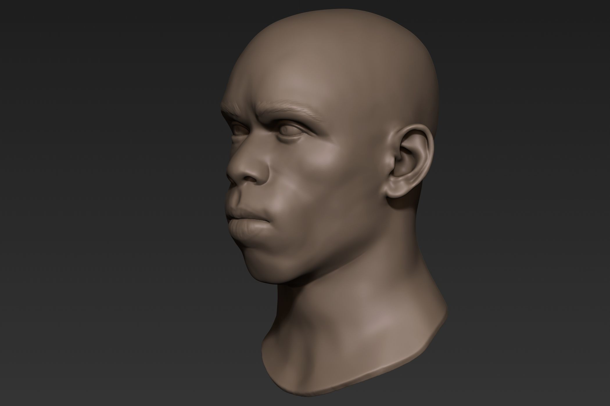 Black Man Head 4 3D model_6