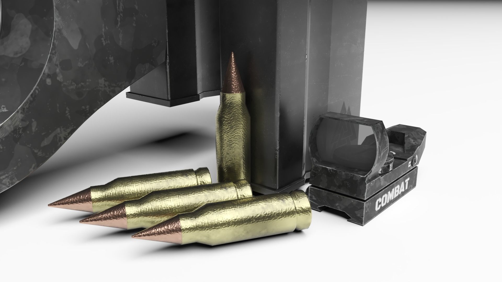 SCIFI Bullpup Low-poly 3D model_11