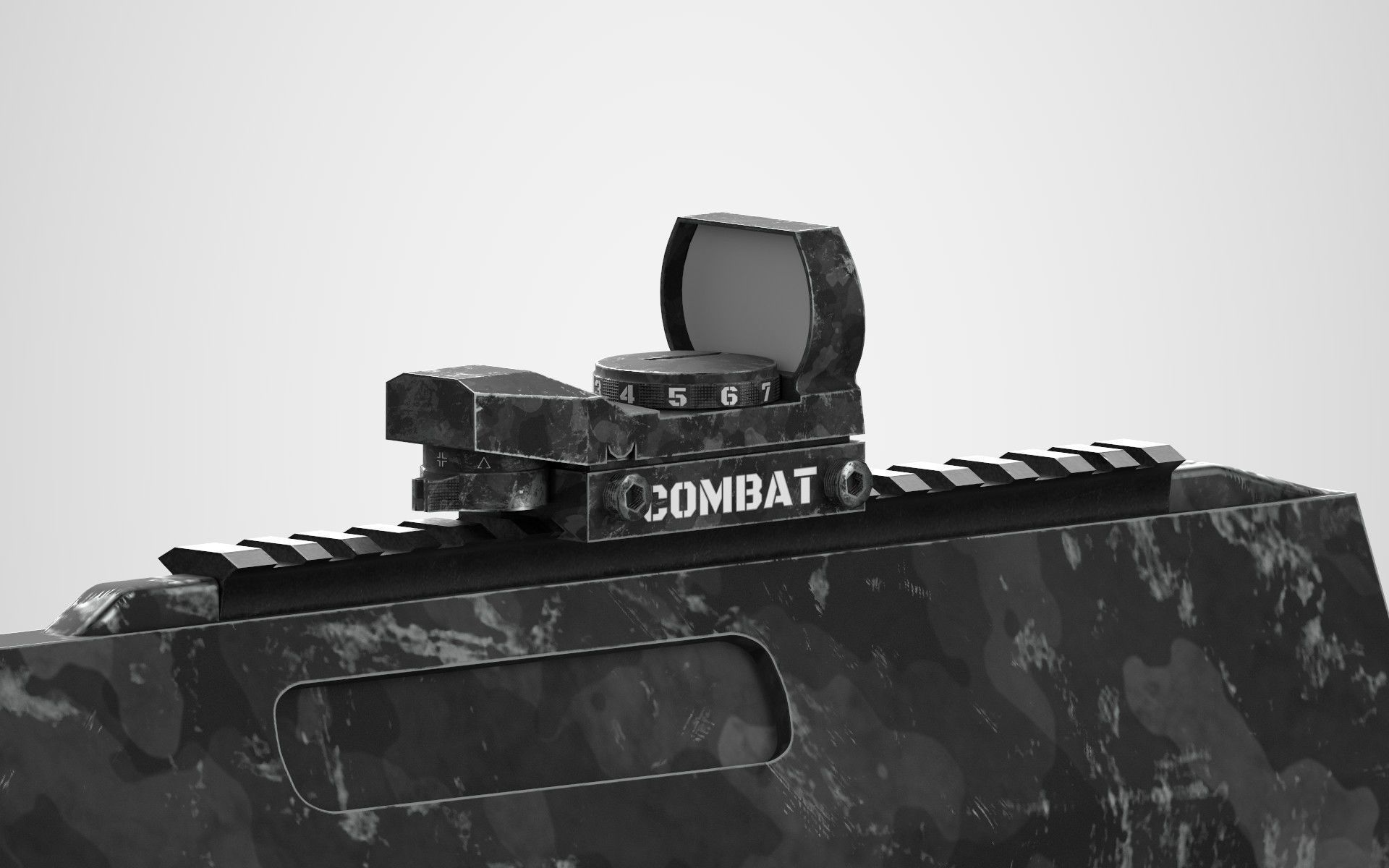 SCIFI Bullpup Low-poly 3D model_8