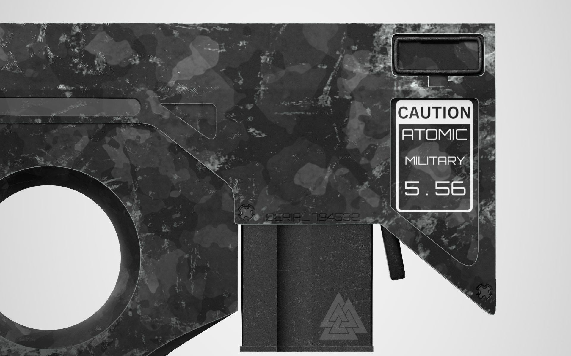 SCIFI Bullpup Low-poly 3D model_10