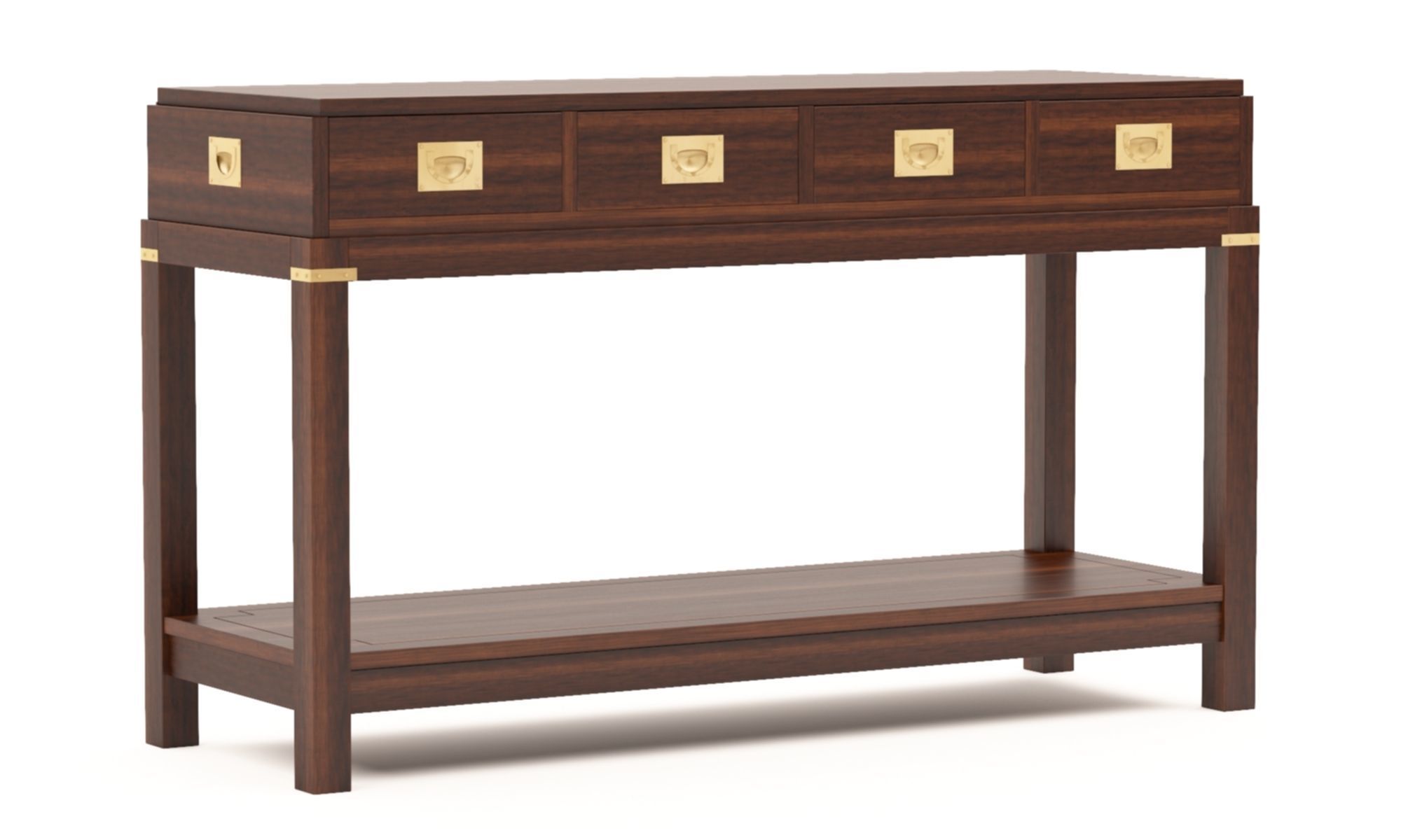 Wellington 4 Drawer Console 3D model_2