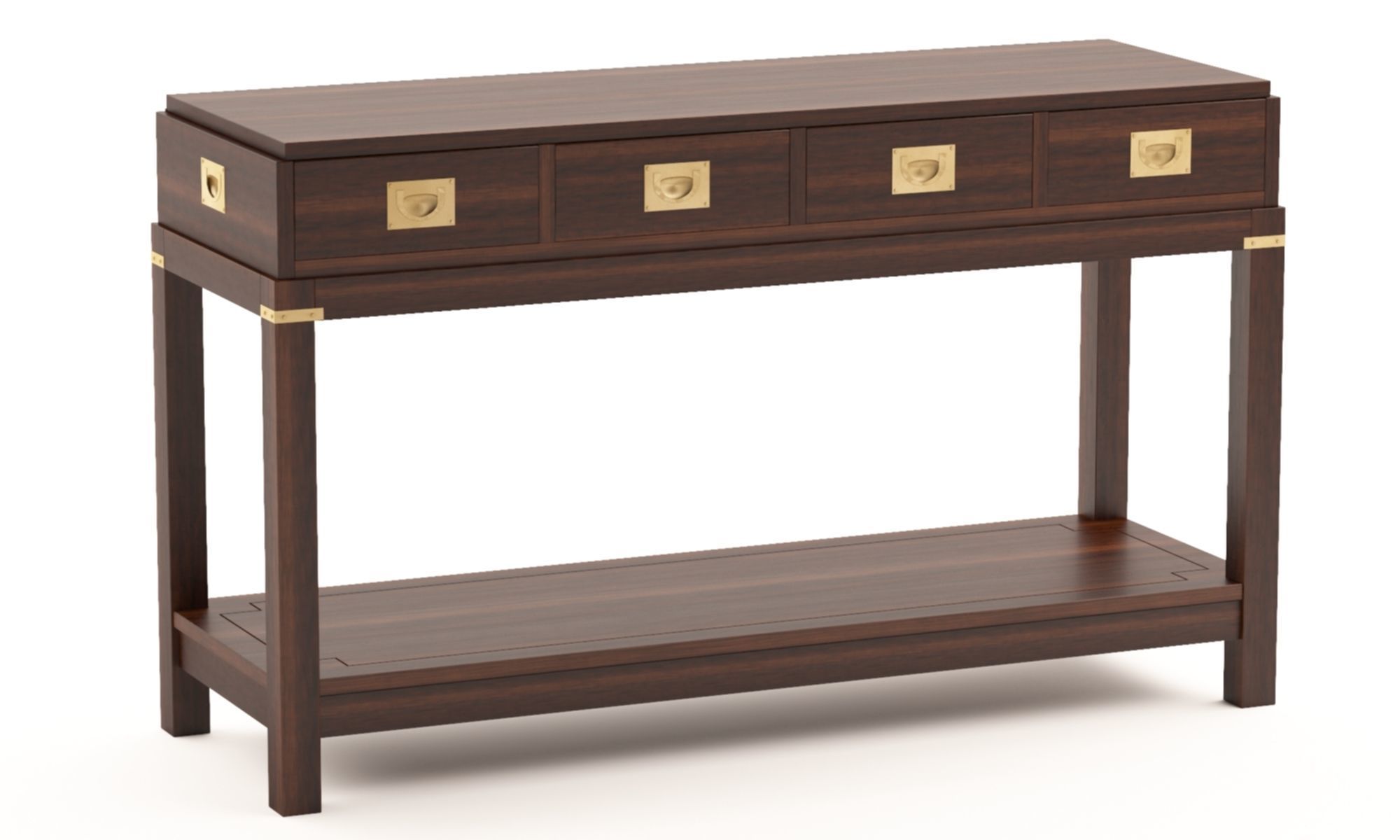 Wellington 4 Drawer Console 3D model_5