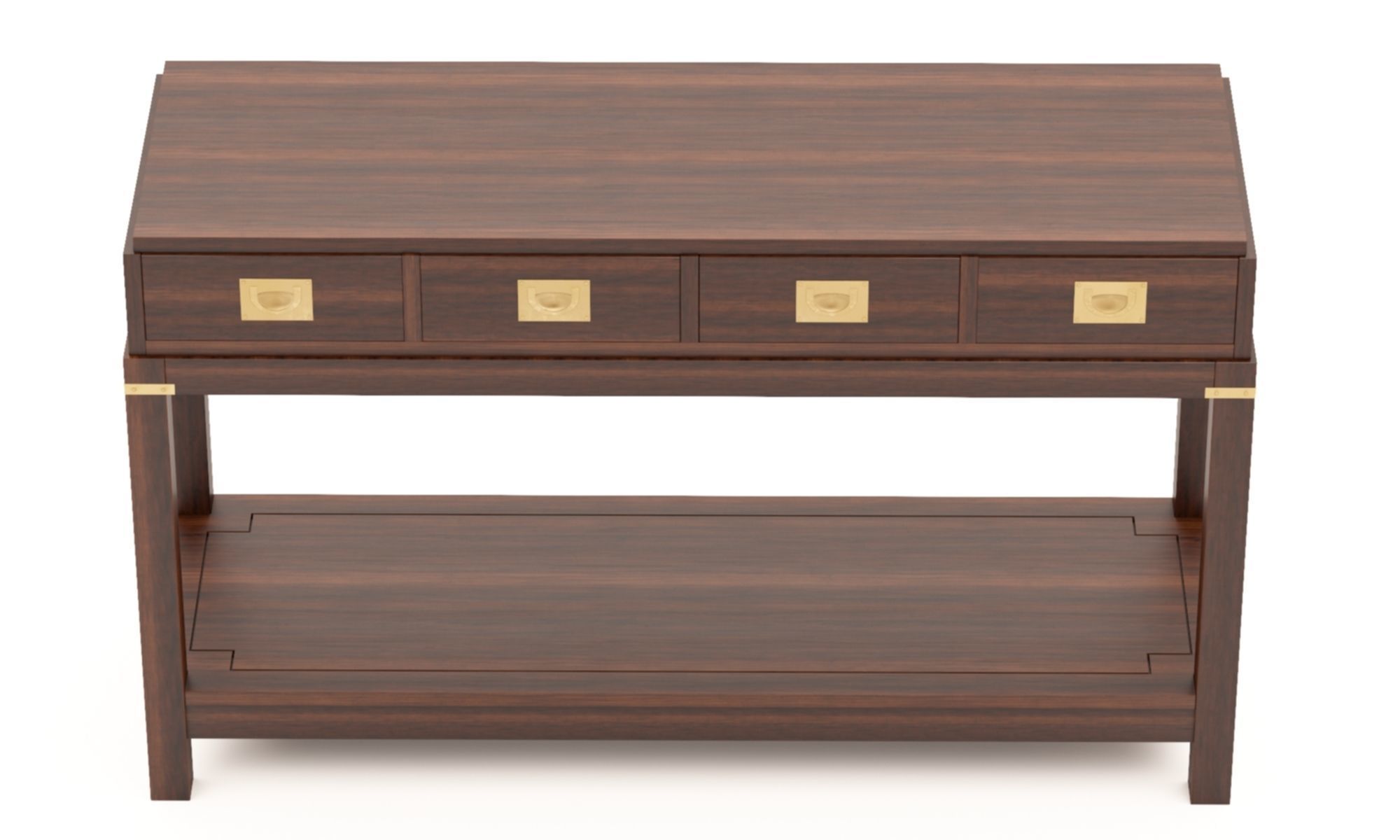 Wellington 4 Drawer Console 3D model_4