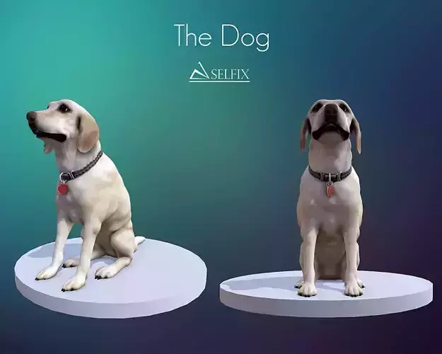 Low poly file of a dog 3D print model