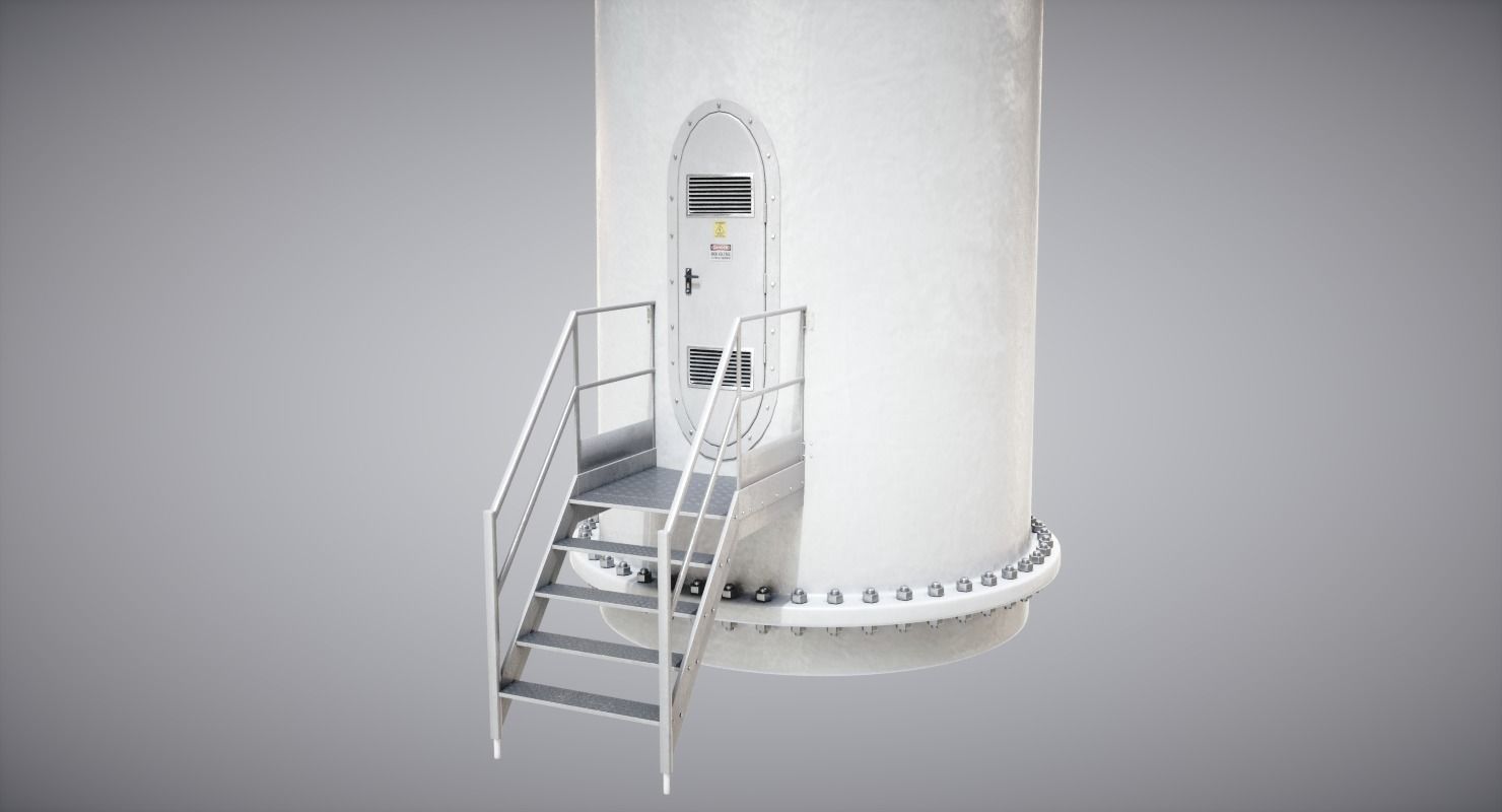 Windmills on the water Low-poly 3D model_7