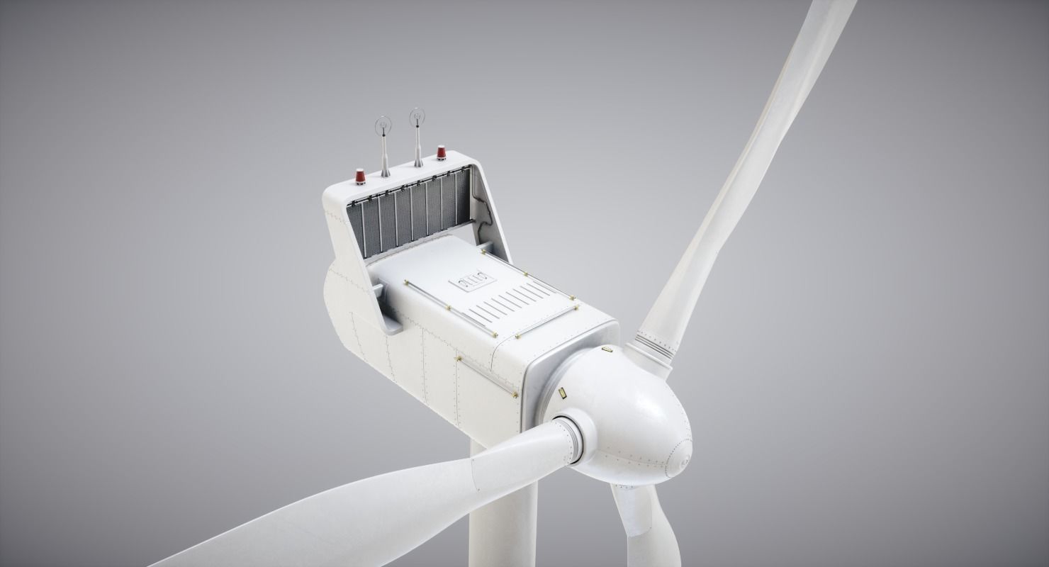 Windmills on the water Low-poly 3D model_5