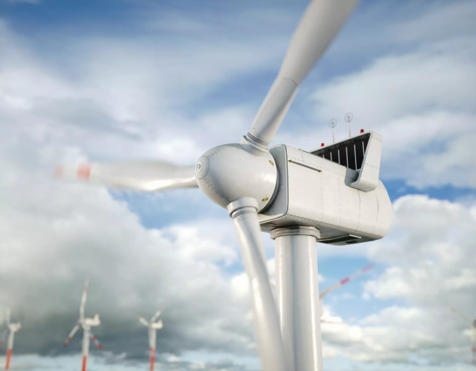 Windmills on the water Low-poly 3D model_0