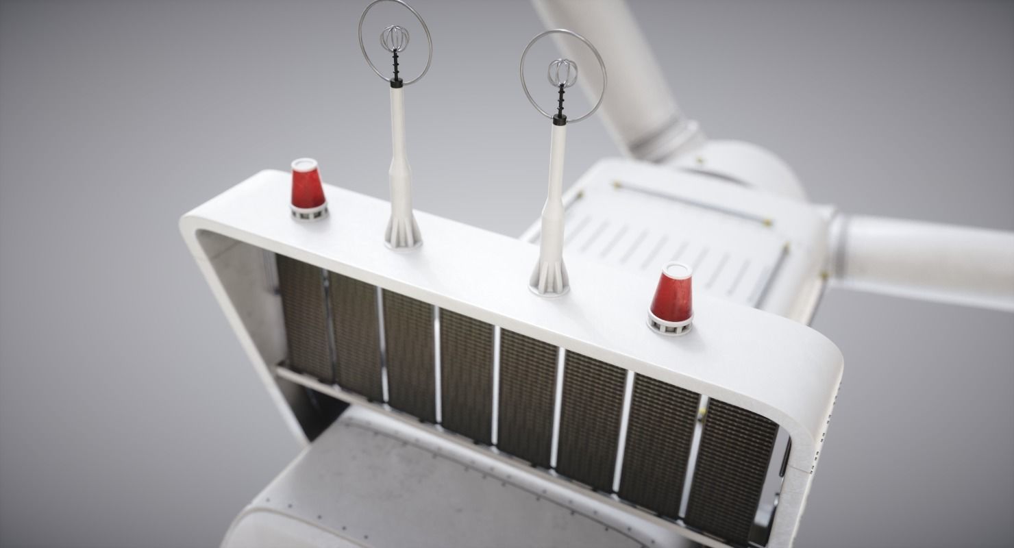 Windmills on the water Low-poly 3D model_8