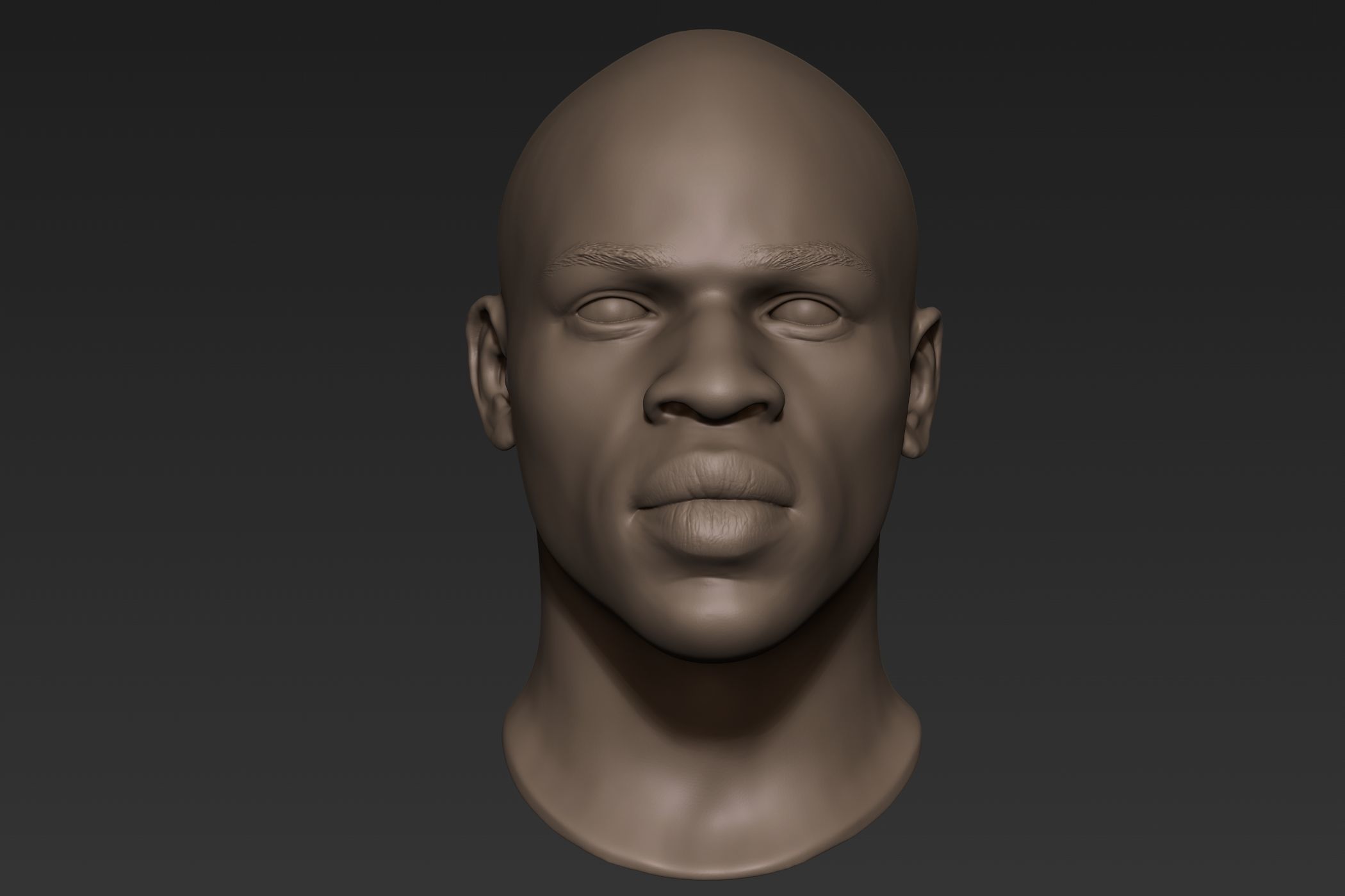 Black Man Head 5 3D model_1