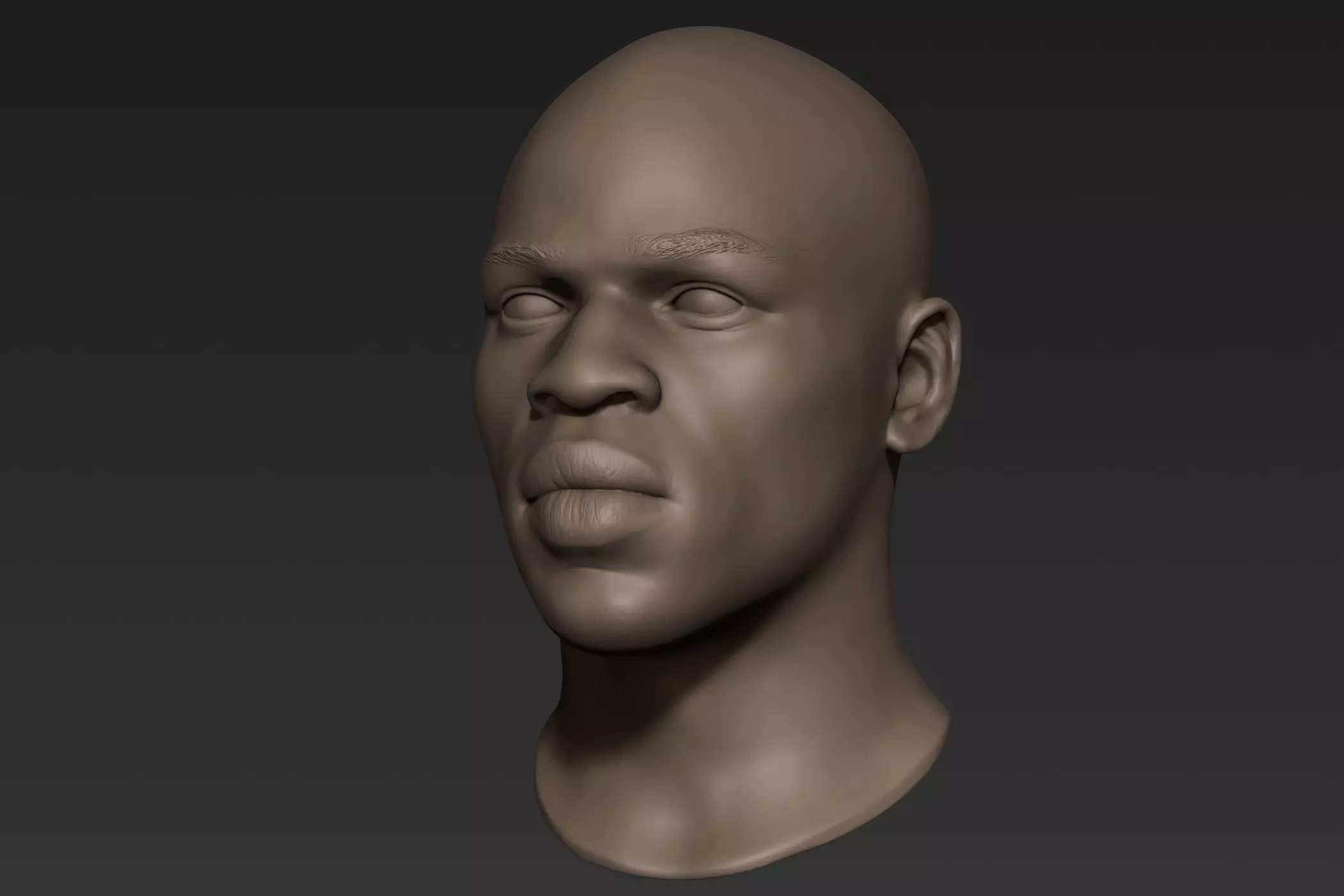 Black Man Head 5 3D model_0