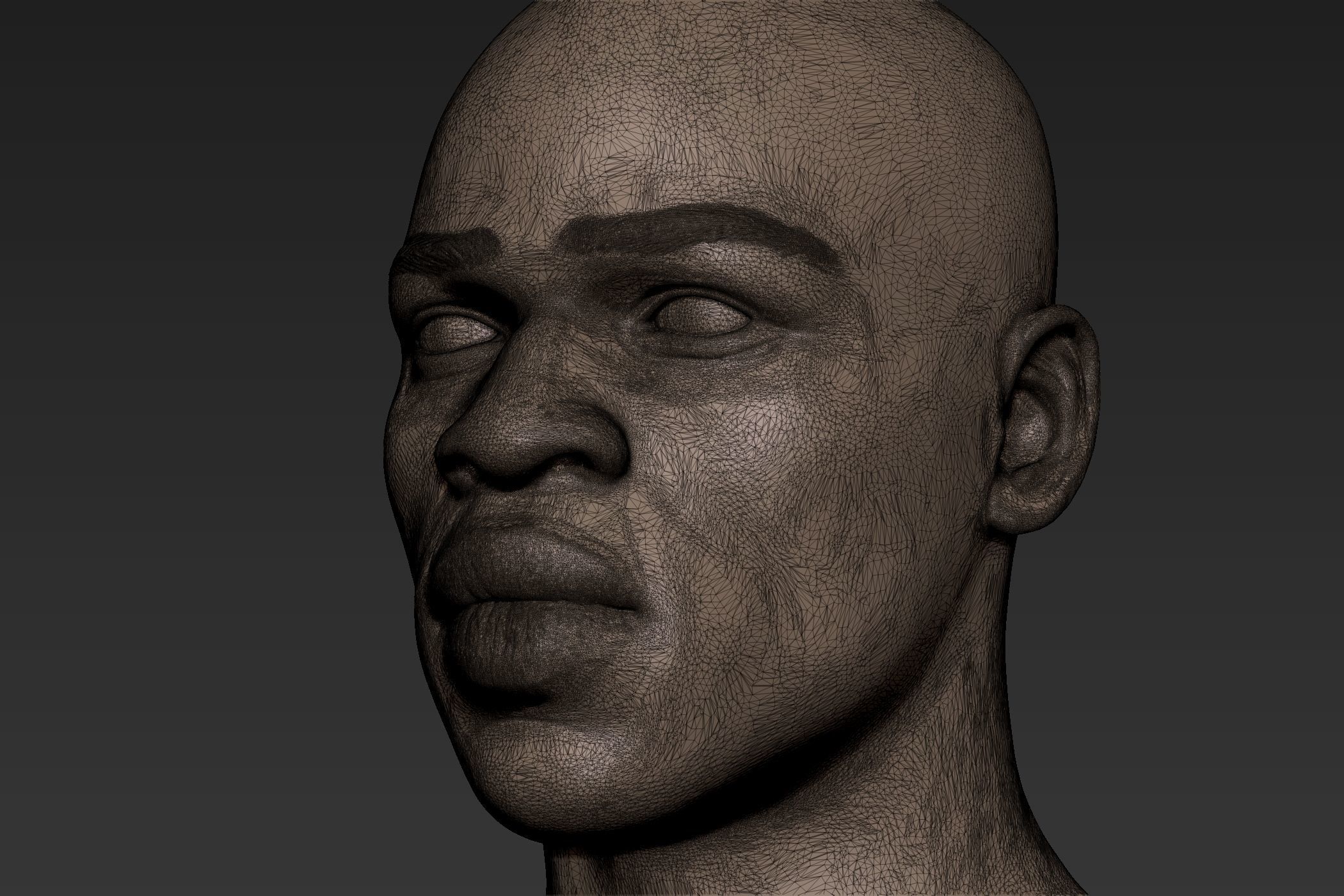 Black Man Head 5 3D model_9