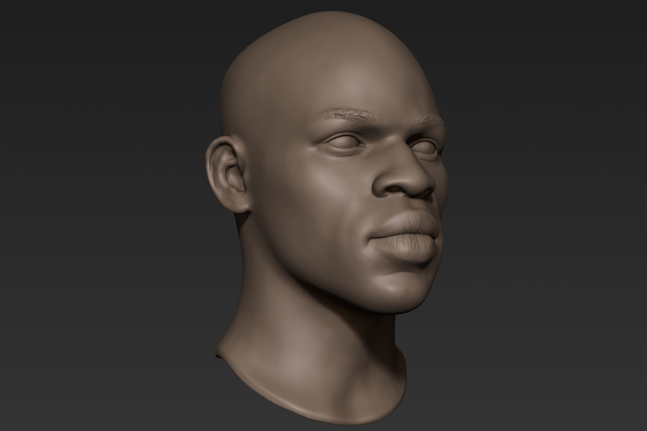 Black Man Head 5 3D model_2