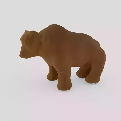 Geometric Bear Low-poly 3D model