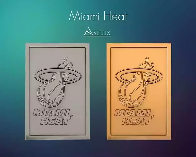Miami Heat logo relief 3D print model