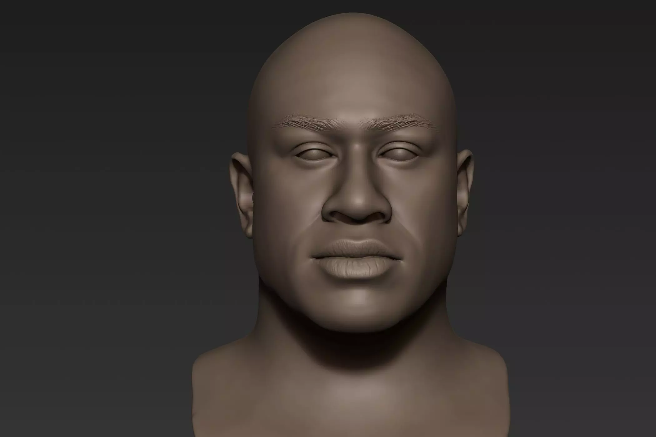 Black Man Head 6 3D model_0