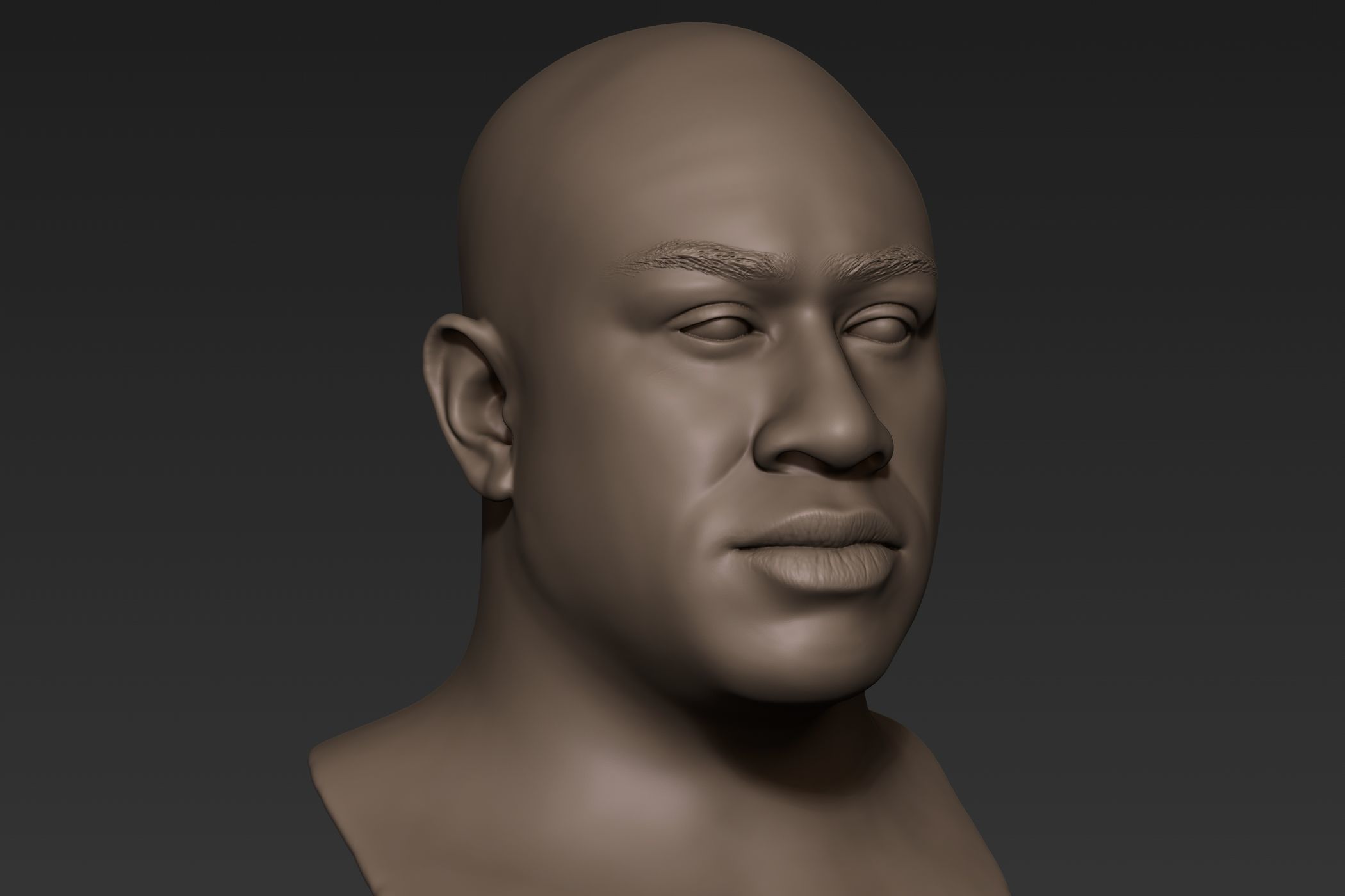Black Man Head 6 3D model_1