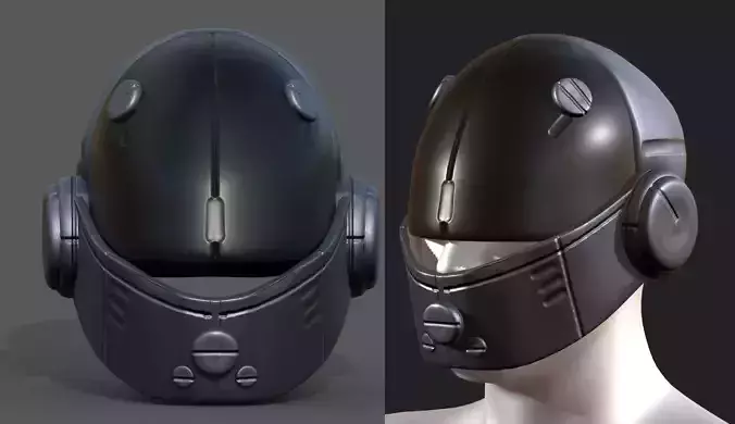 Helmet scifi fantasy futuristic technology PBR  Low-poly 3D model