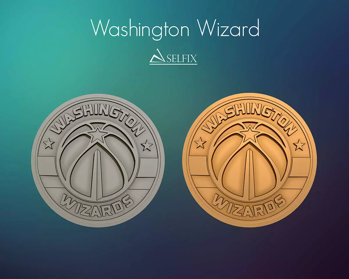 Washington Wizard logo relief 3D print model