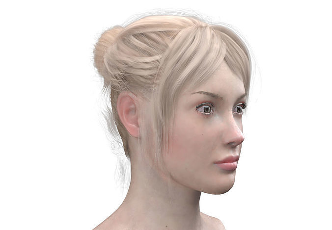 FEMALE HEAD with FACIAL EXPRESSIONS Low-poly 3D model