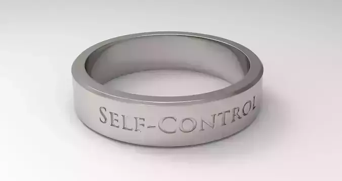 Self-Control Ring Platinum 3D print model Self-Control Ring Platinum 3D print model
