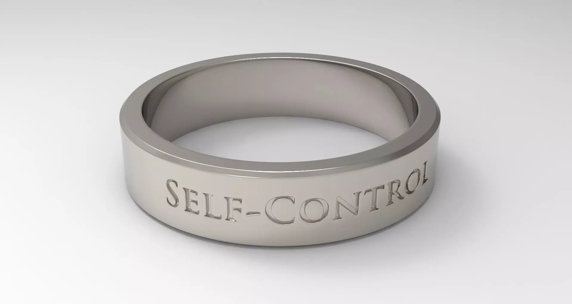 Self-Control Ring Platinum 3D print model_0