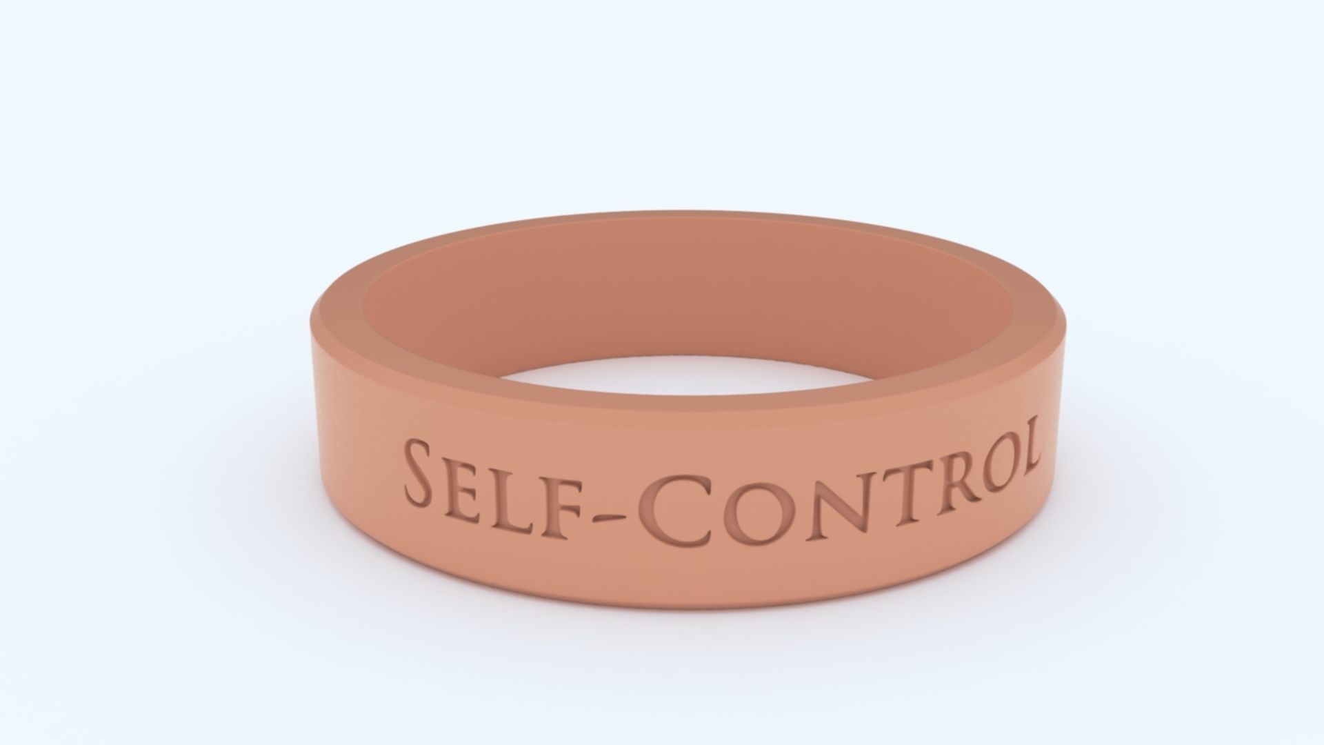 Self-Control Ring Platinum 3D print model_3