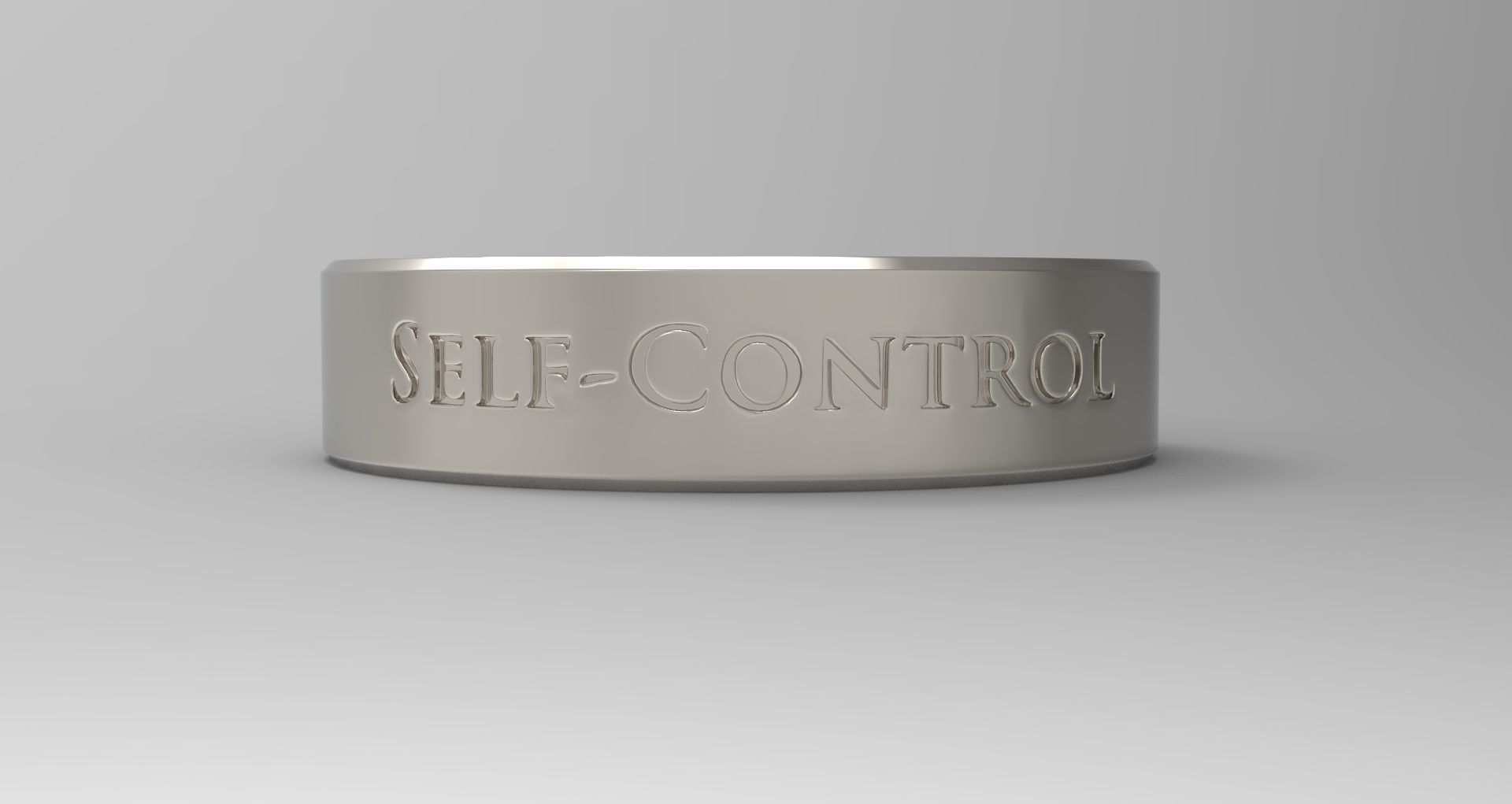 Self-Control Ring Platinum 3D print model_1