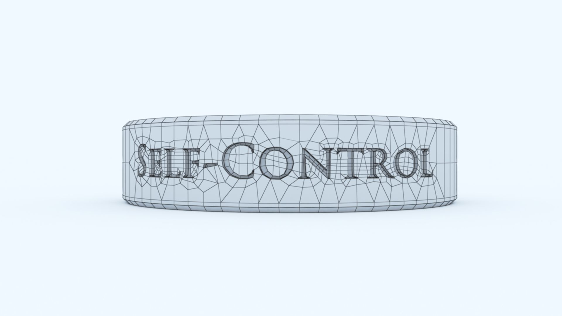 Self-Control Ring Platinum 3D print model_7