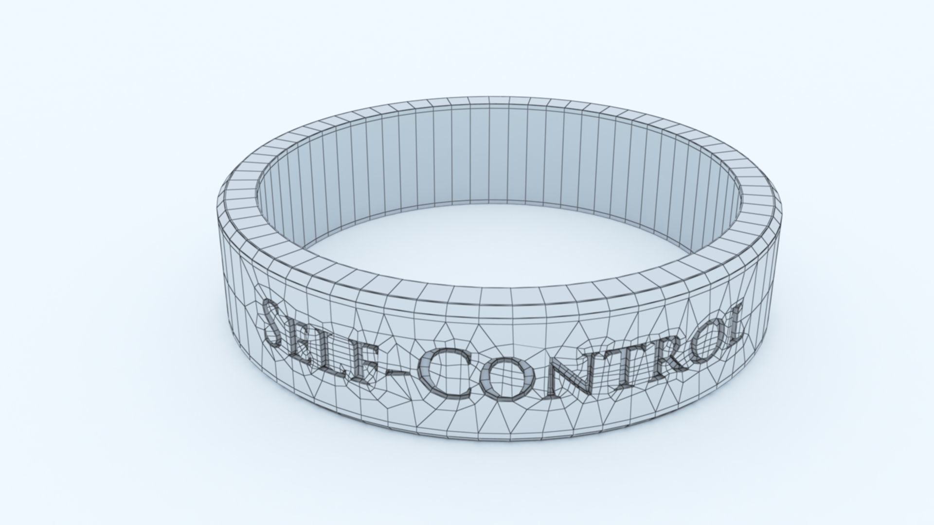 Self-Control Ring Platinum 3D print model_8