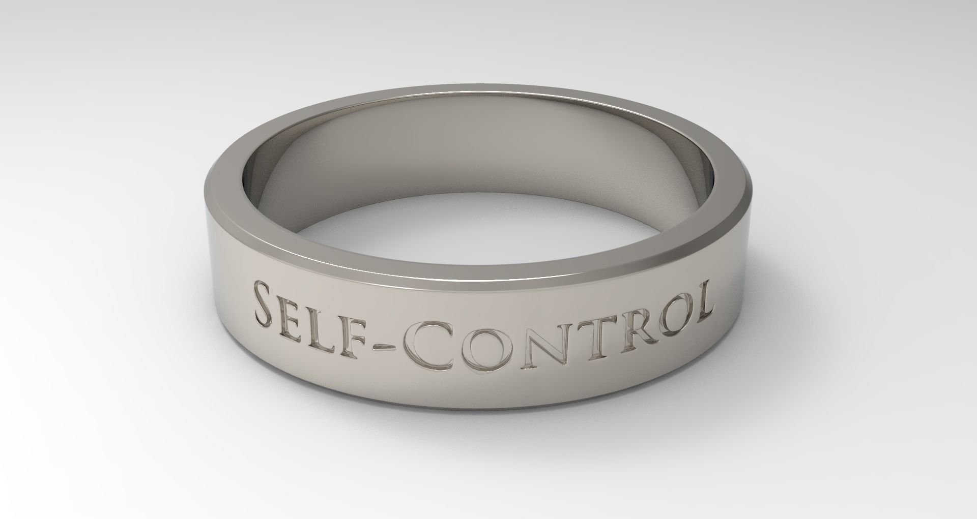 Self-Control Ring Platinum 3D print model_2