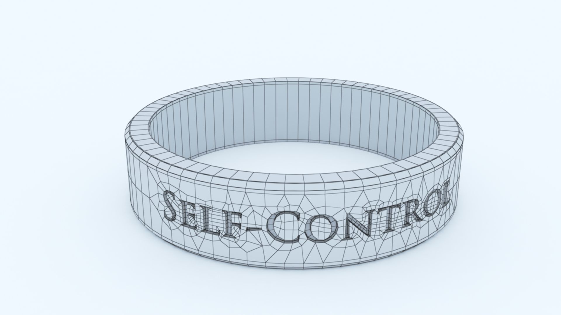 Self-Control Ring Platinum 3D print model_6