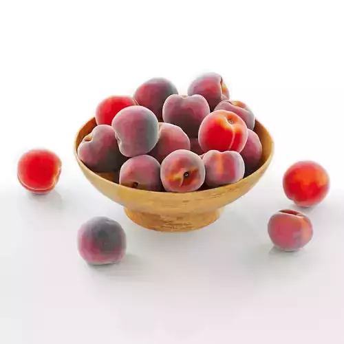 Peaches in a Wooden Vase 3D model