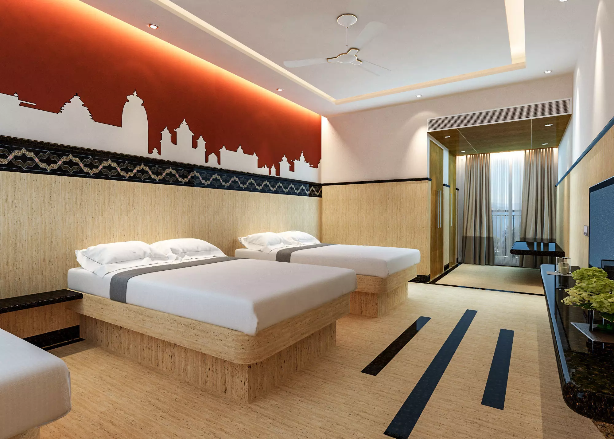 Hotel Guest Room 3D Model 3D model_0