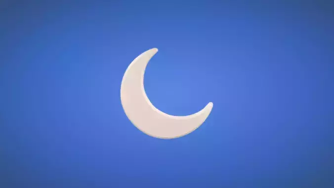 Moon - Weather Icon Low-poly 3D model
