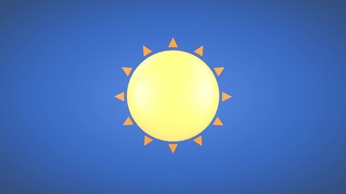 Sun - Weather Icon Low-poly 3D model