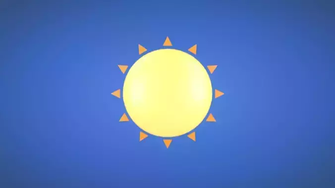 Sun - Weather Icon Low-poly 3D model