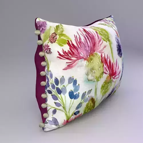 Voyage Cushion - Thistles -Pom Pom Pillow