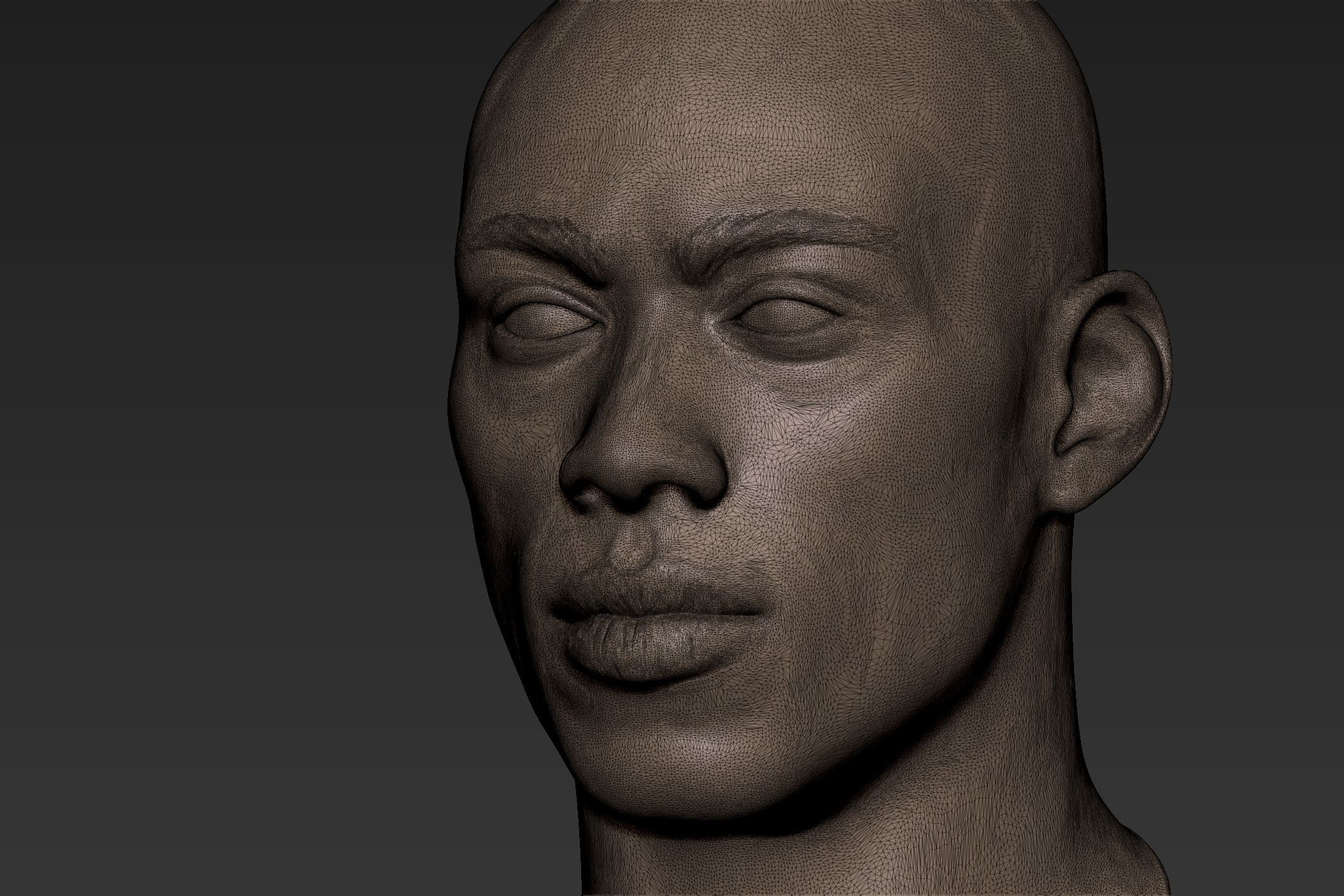 Black Man Head 8 3D model_7