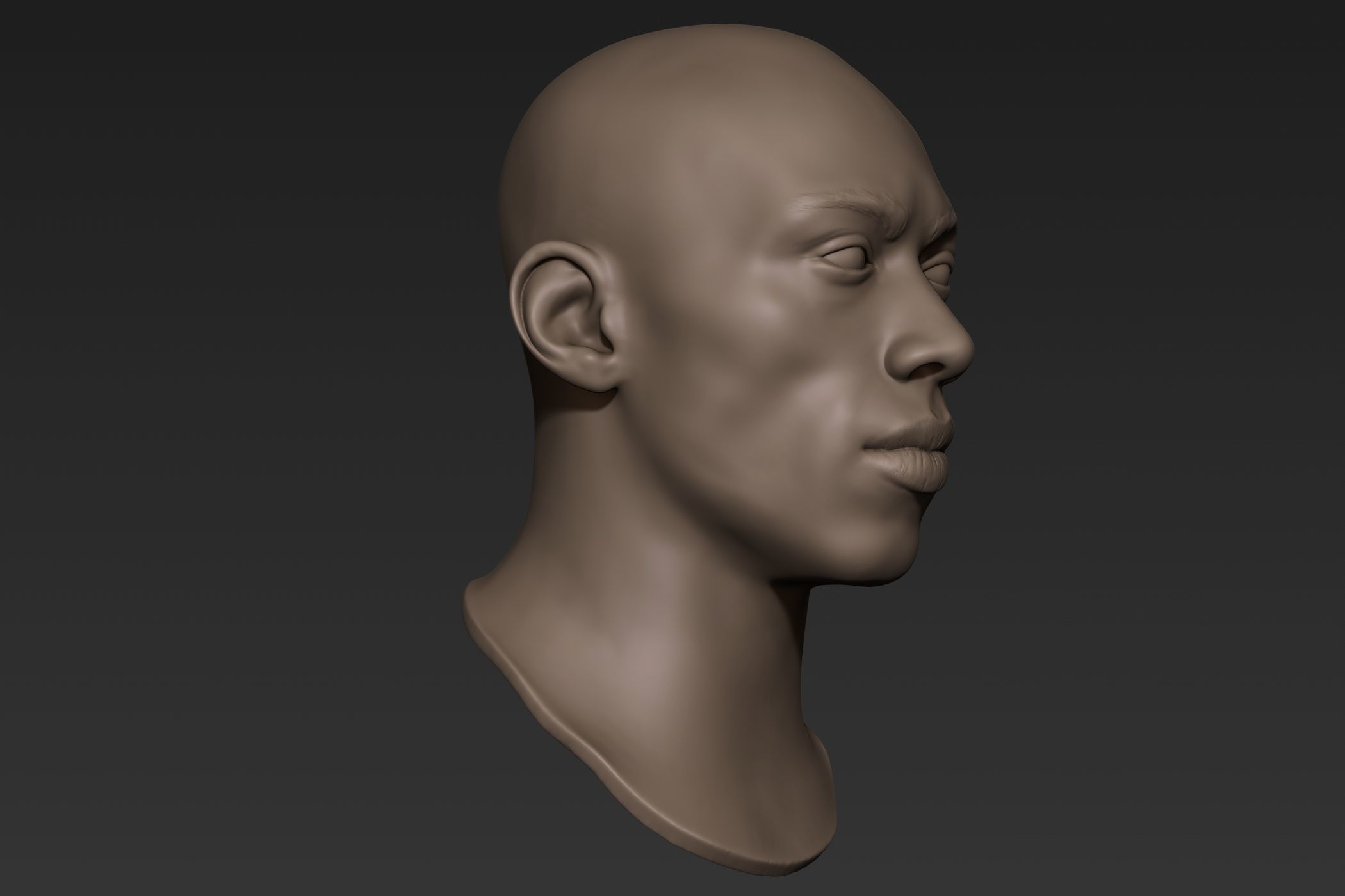 Black Man Head 8 3D model_2