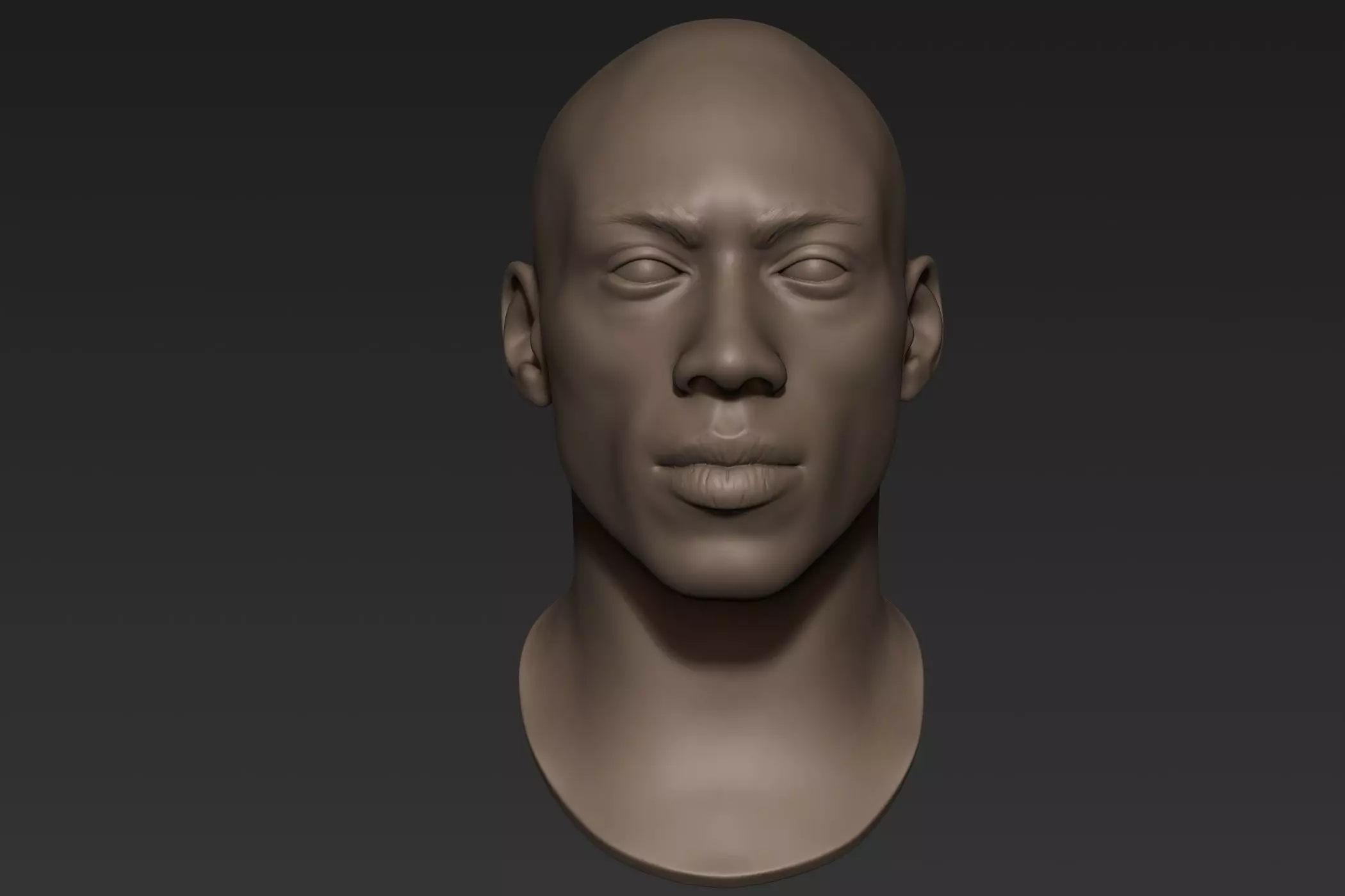 Black Man Head 8 3D model_0