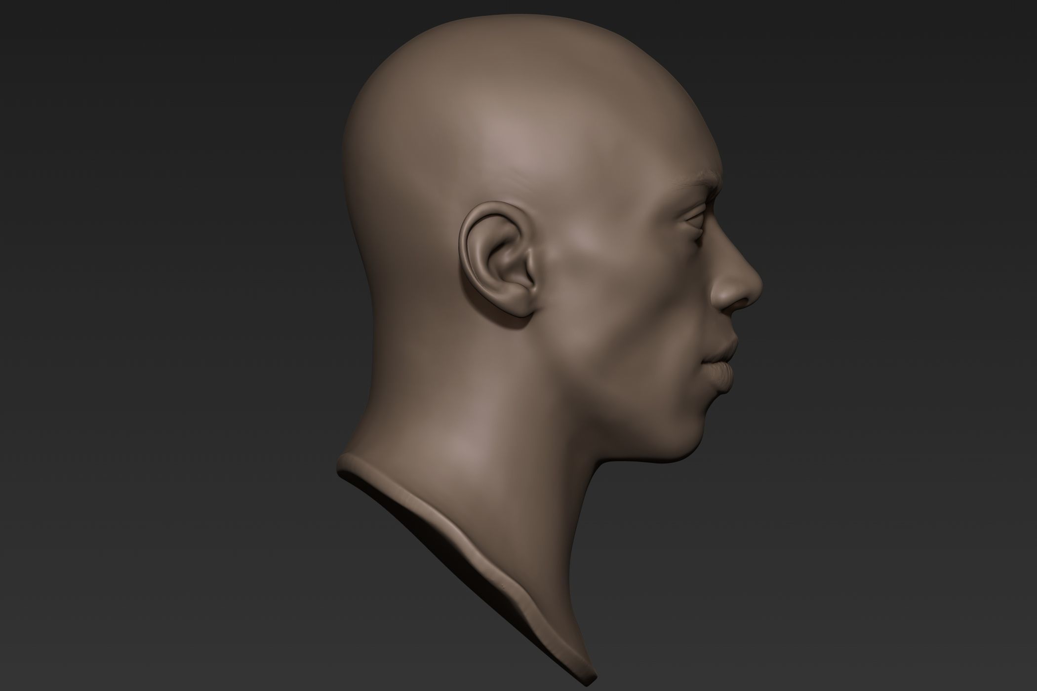 Black Man Head 8 3D model_3