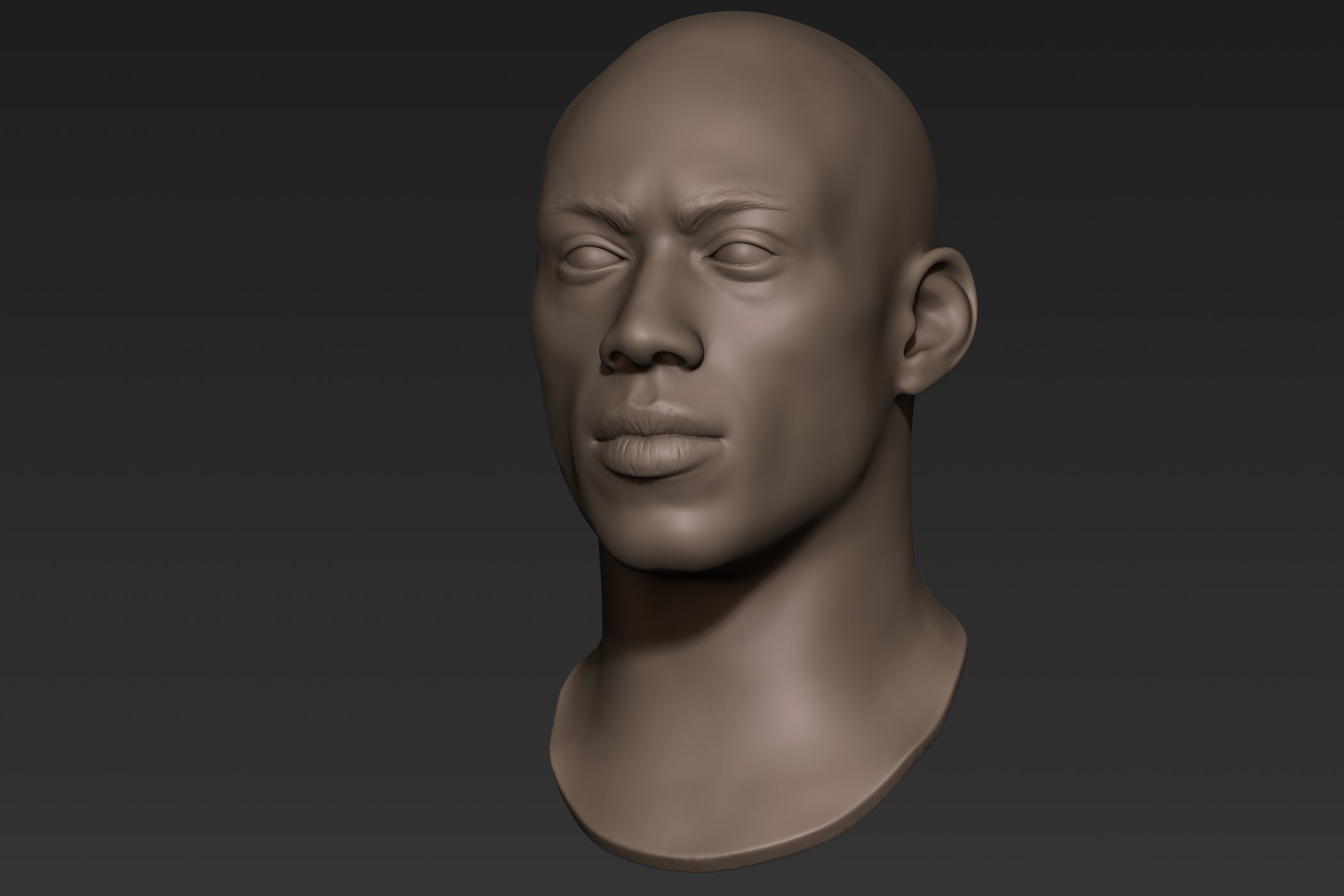 Black Man Head 8 3D model_4