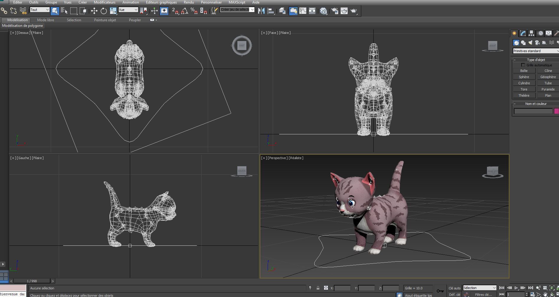 Cartoon Cute Pet Kitten Rigged  Low-poly 3D model_35
