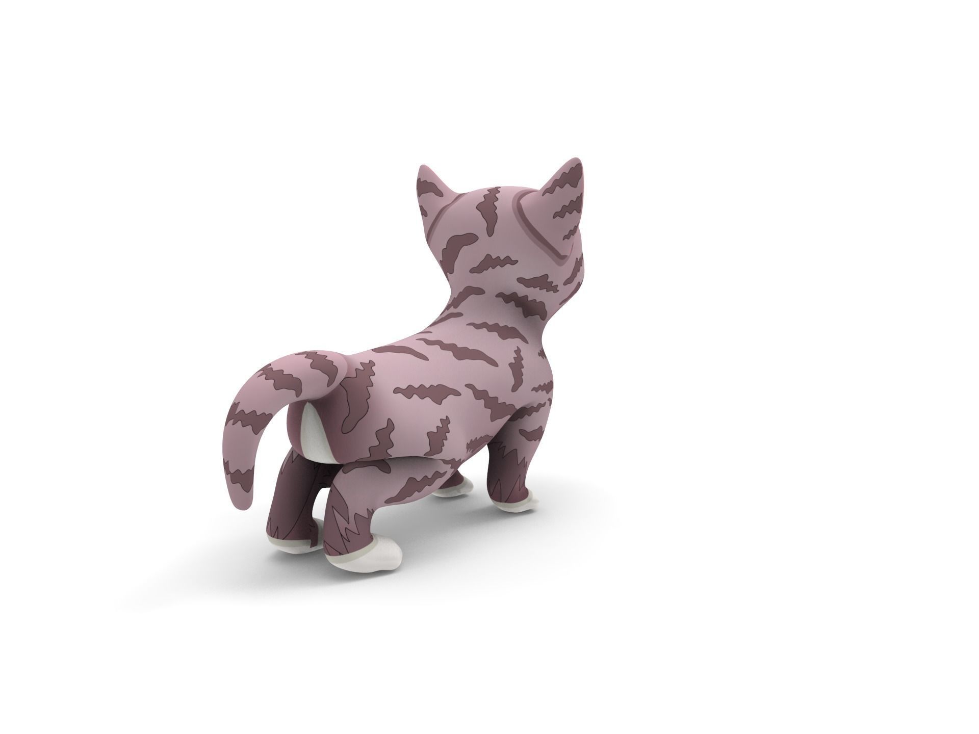 Cartoon Cute Pet Kitten Rigged  Low-poly 3D model_5