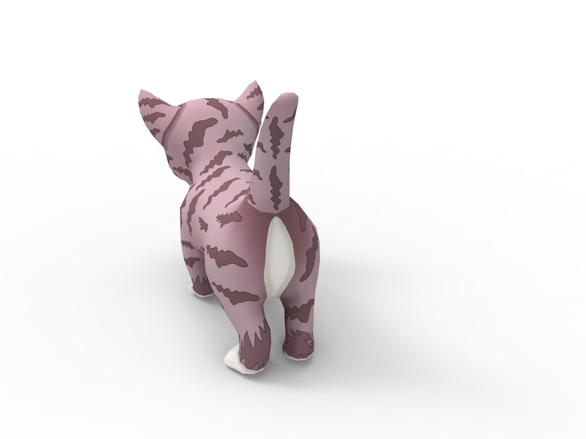 Cartoon Cute Pet Kitten Rigged  Low-poly 3D model_25