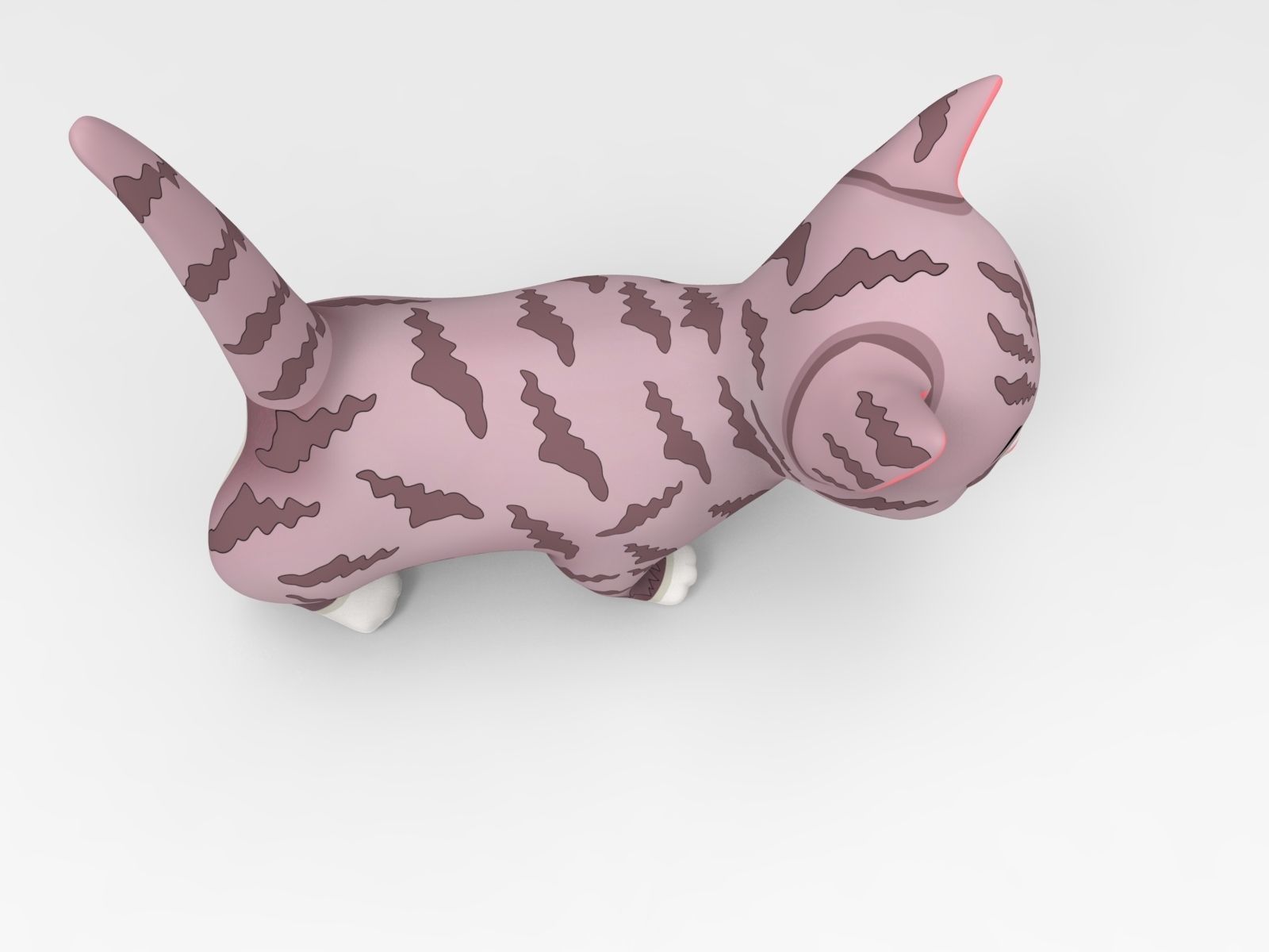 Cartoon Cute Pet Kitten Rigged  Low-poly 3D model_11