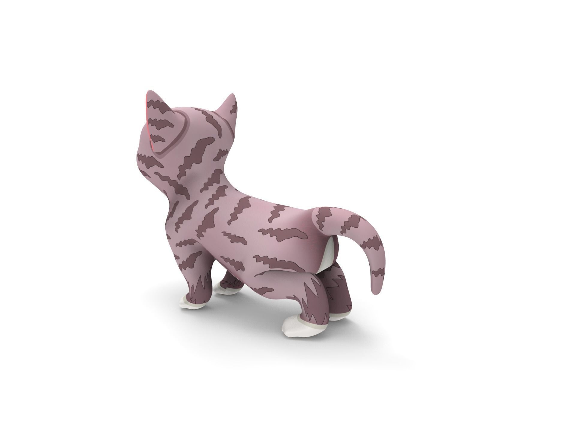 Cartoon Cute Pet Kitten Rigged  Low-poly 3D model_4