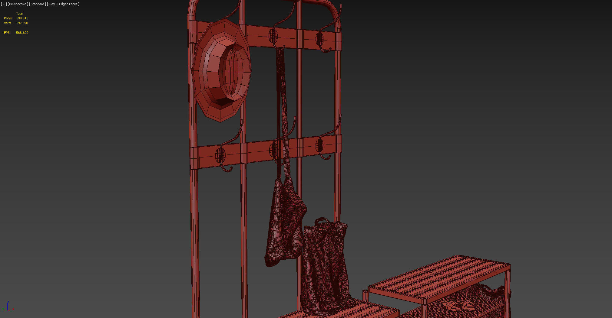 Ikea Pinnig Hanger with shoe section 3D model_4