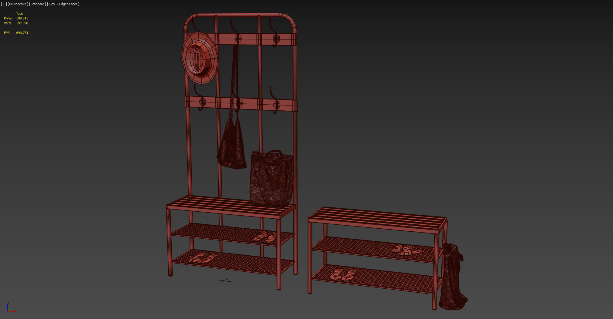 Ikea Pinnig Hanger with shoe section 3D model_3